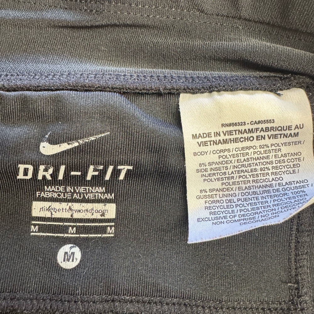 NIike Dri Fit Running Black Crop Pants Leggings Size Medium M - Picture 4 of 4
